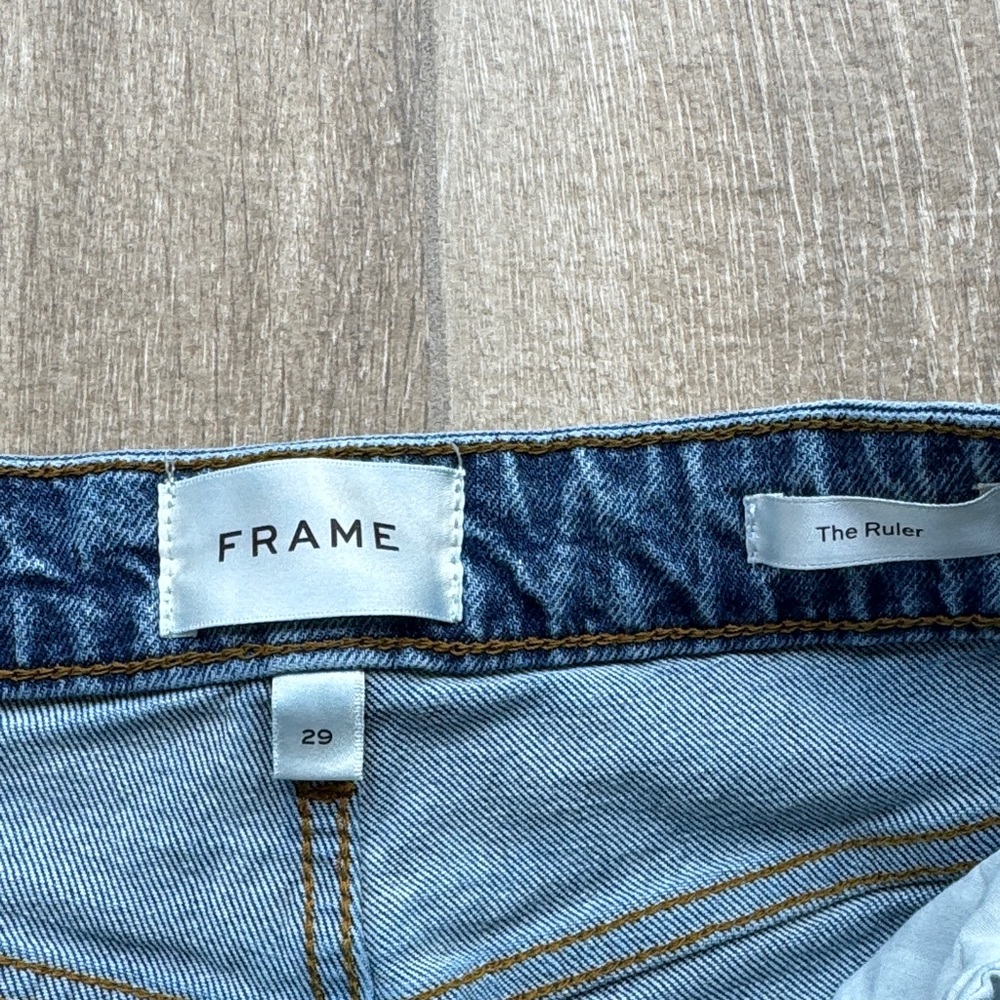 Frame The Ruler High Waist Straight Leg Jeans - Size 29 View 3